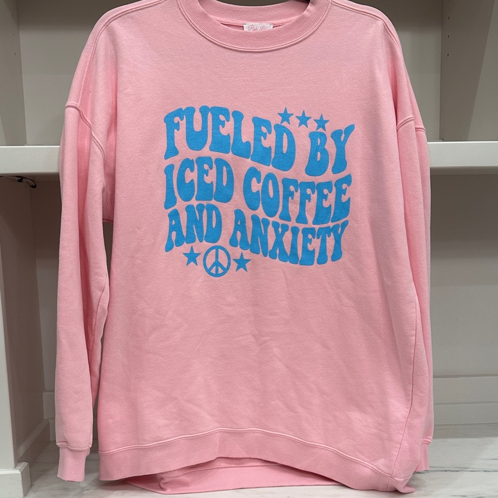 Pink Lily small light pink sweatshirt. Like new